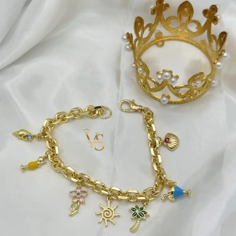 Valdes Luxury - Summer Charm Bracelet | 14K Gold Plated Layered | Everyday Wear