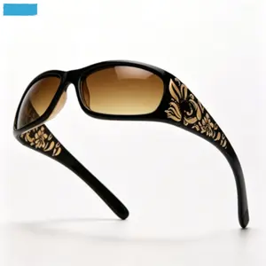 Retro Pattern Women's Sunglasses, Personalized Street Style Eyewear With UV Protection for Outdoor And Travel Use