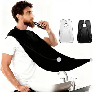 2 Pack Beard Bib Apron for Men, Hair Catcher for Shaving & Trimming with Suction Cups – Practical & Funny Shaving Accessory Gift for Husband, Dad, or Boyfriend (Black and White)