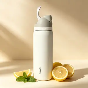 Owala FreeSip 32oz Stainless steel water Insulated Straw Thermos Cup, Leak-Proof Travel Mug, BPA-Free, Perfect For Iced Drinks Daily Use,Travel gym school White,Birthday present