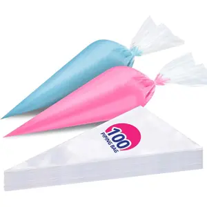 Piping Bags Disposable 12 Inch, 100 count Extra Thick Pastry Icing Piping Bags for Cake & Cookie Decoration, Anti-Burst Cake Frosting Decorating Bags Easy to Squeeze