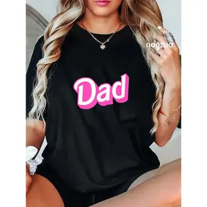 100% Cotton Dad Pink & White Overlapping Font Halloween Costume T-Shirt