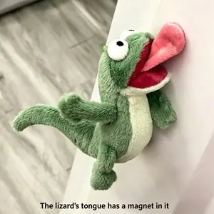 Hoppers Magnetic Lizard Keychain 2pc – Cute Tongue-Slapping Plush Couple Set, Screaming Interactive Fidget Toy, Funny Prank Gift & Bag Charm