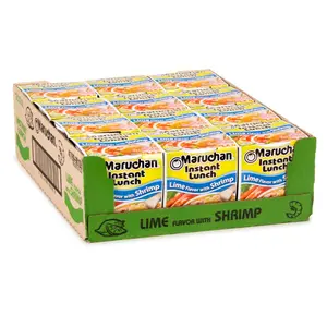 Maruchan Instant Lunch Ramen Noodles, Lime Flavor with Shrimp – Japanese-Style Instant Noodle Soup, Easy Meal Ready in 3 Minutes – 2.25 Oz. (12 Pack)