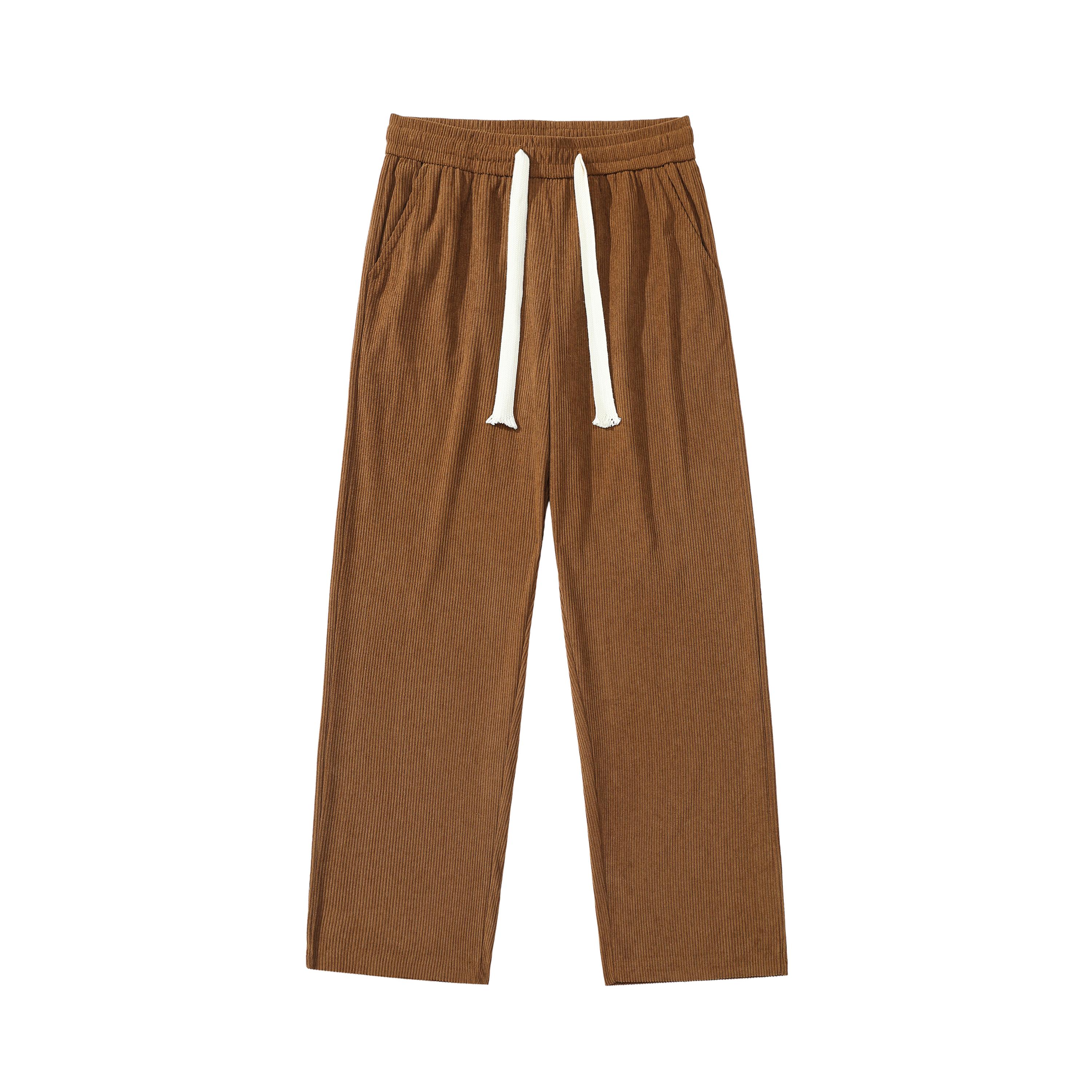 Men’s vintage corduroy casual pants, loose straight-leg long trousers, new for spring/autumn