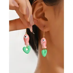 Tropical Vacation Earrings, Cute Marine Creature Fish Earrings