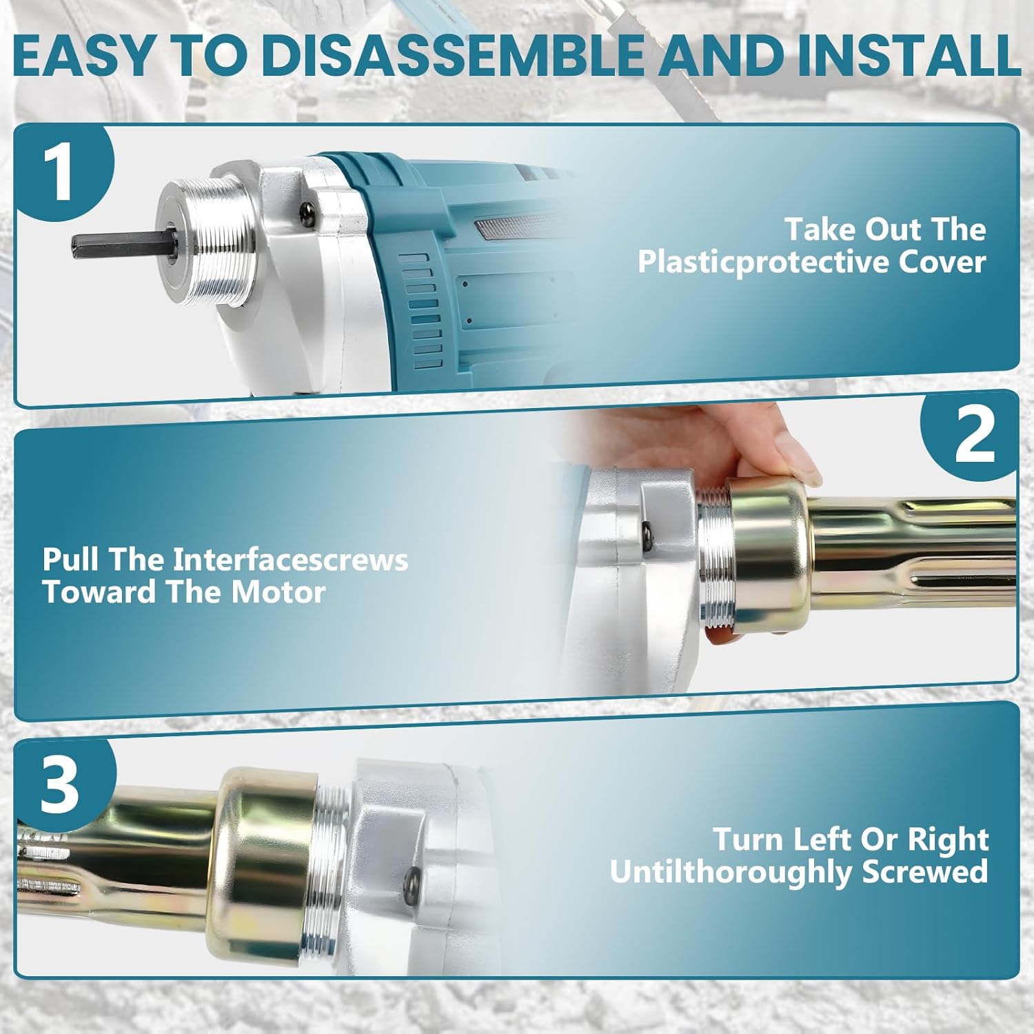Handheld Concrete Vibrating Tool Compatible with Makita 18V Battery(No Battery), 600W Cordless Electric Concrete Vibrating w/3.8ft Shaft Rod, Portable Pencil Cement Vibrating Remove Bubble