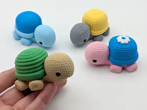 3D Printed Crochet Turtle Pocket Pet 🐢 anxiety stress Soft Stuffed Animal Collectible Soft Animal