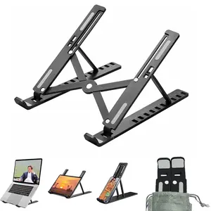 Desktop laptop stand, portable laptop stand, adjustable folding laptop riser, ventilated cooling computer stand, suitable for 10-17.3 inch laptops and tablets