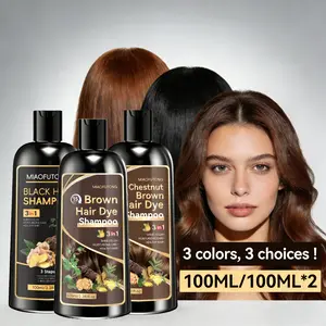 100ML Dyeing Shampoo Hair Care Trio, Herbal Extracts Gentle Non-Irritating, Chestnut Options, Glossier Hair After Treatment, Moisturizing Shampoo, Natural Hair Care, Haircare