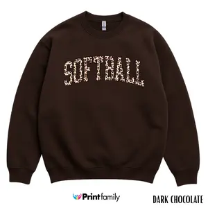 Leopard Softball Sweatshirt or Shirt, Softball Shirt, Sport Shirts, Softball Gifts, Sports Tshirt, Tshirts For Softball Lover