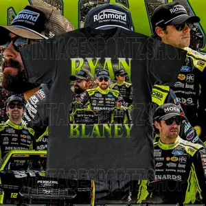 [Sale up to 50%] [Free Ship] Vintage Ryan Blaney T-Shirt - Vintage Nascar Gift Retro Bootleg High Quality Tee