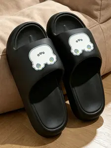 Women's Cute Bear Print Cloud Slippers, Thick Platform Non-Slip Indoor Slides, Summer Eva Home Beach Sandals, Comfortable and Stylish Footwear