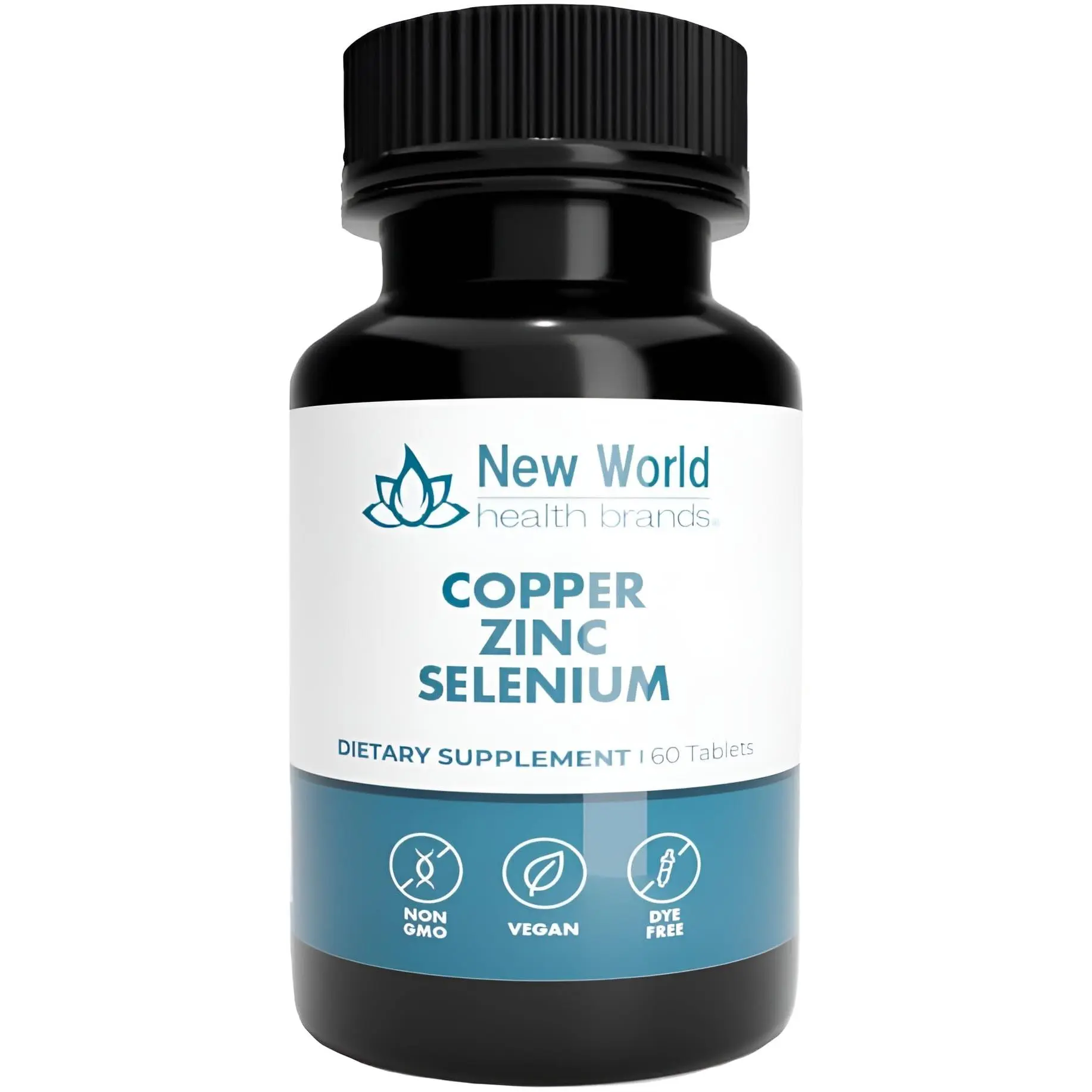 New World Health Brands Copper Zinc Selenium (5mg, 40mg, 200mcg) 3 in 1 Blend | 60 Tablets | Antioxidant Protection, Immune Support, Easy to Swallow
