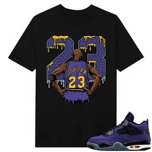 Lakers 4s Sneaker Match Tees Black 23 Is Back Unisex Streetwear