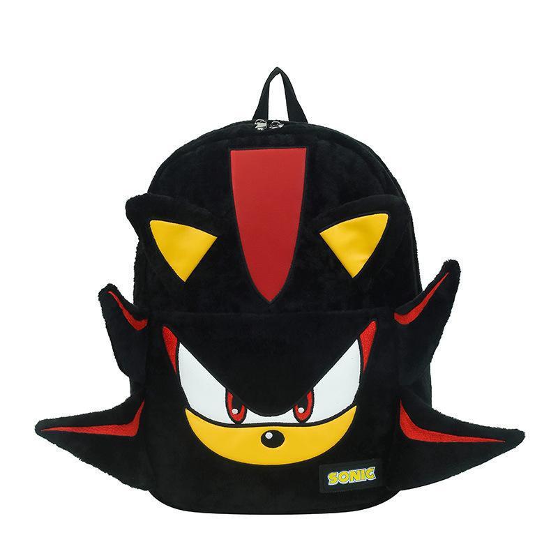 Sonic Shadow Black Fur Backpack Casual Bag Trendy Schoolbag