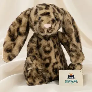 Limited Edition Jellycat Cobblehop Leopard Bunny – Soft Luxury Plush with Dust Bag, NWT
