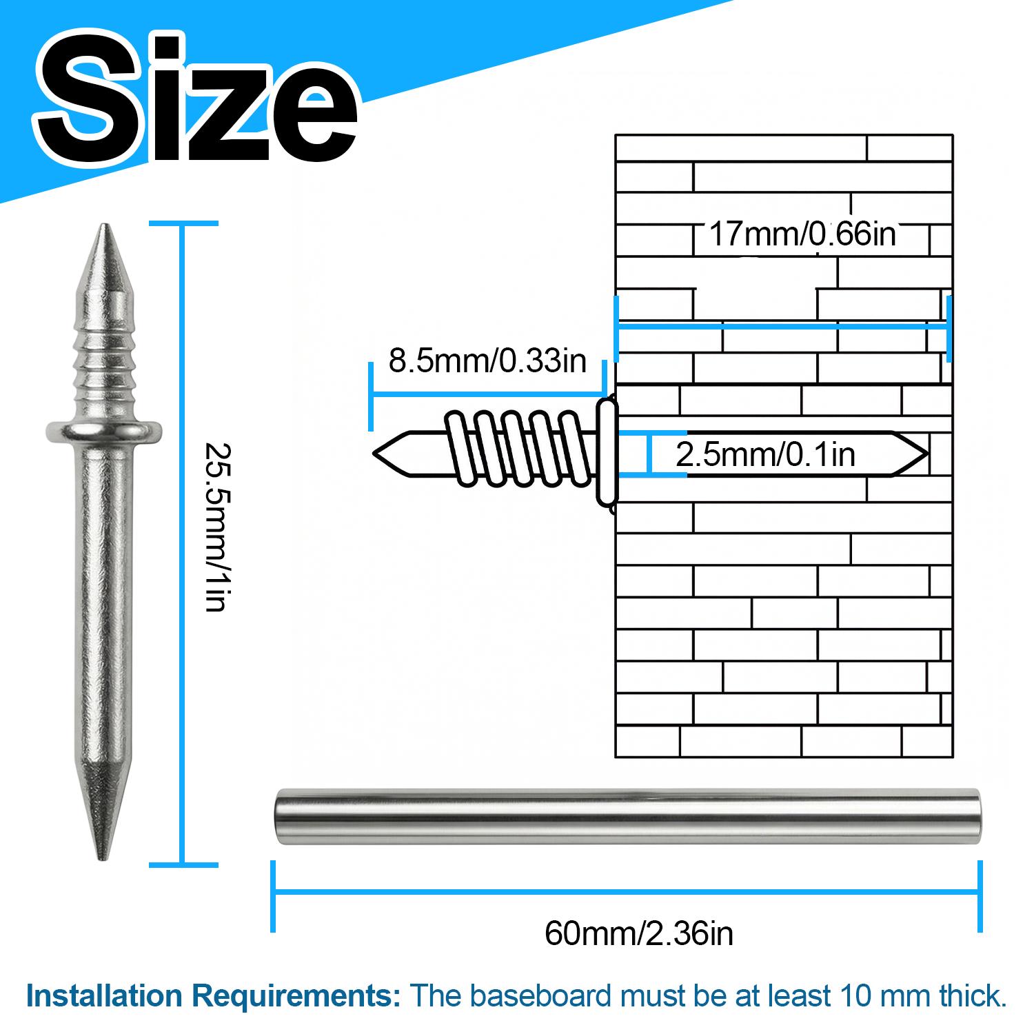 Non-Marking Double-Headed Skirting Nails, No Drill Damage-Free Wall Nails for Baseboards & Wall Panels Installation Kit