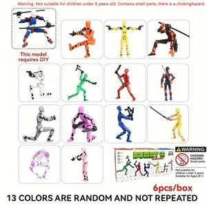 6-In-1 Warrior Model Doll Toy Set, Ccby4.0 Open Source Statement, Durable Abs Material, Collectible Gift, Articulated Pose, Sword Holding, Action Figures Set