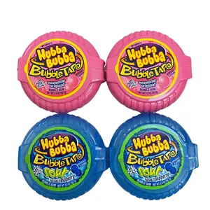 Hubba Bubba Original Bubble Tape and Sour Blue Raspberry Bundle | 6 Feet of Gum Each 2 Flavor Pack 4 Total Ounce (Pack 4)