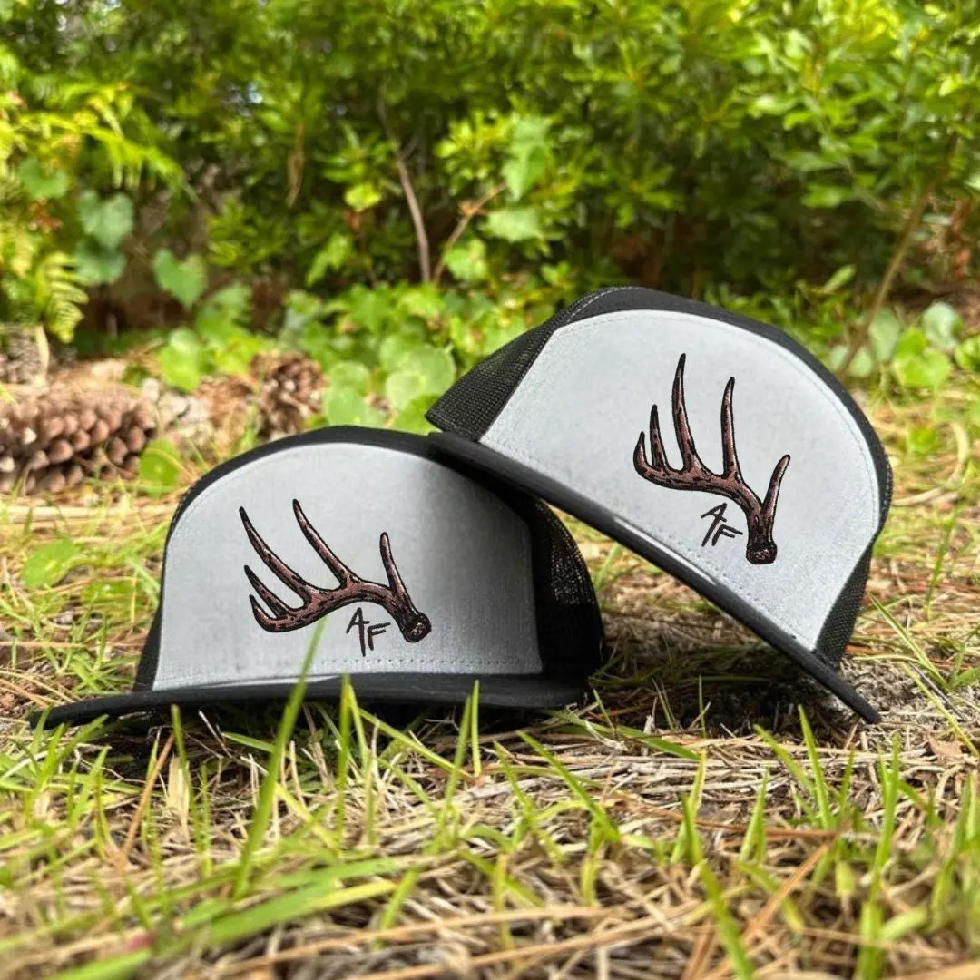 [SAVE upto 50%] The Antler AF Embroidered Hunting Hat, Old School Bottomland Camo 7 Panel Snapback Cap, Vintage Deer Hunter Mesh Trucker Hat, Outdoor Gift