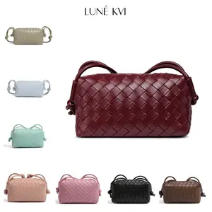LUNÉ KVI New Hand woven Mini Square Crossbody Bag Lightweight Mini Shoulder Bag for Women Adjustable Strap Pillow Bag Women's Trendy Handbag fashionable Minimalist purse