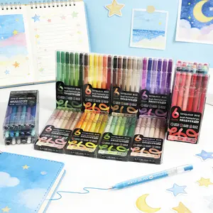Languo 6 Color Painting Gel Pens, Large Capacity Ink, Quick Dry Waterproof Vibrant Colors, Professional Canvas Creation, Art Supplies, DIY Painting Supplies