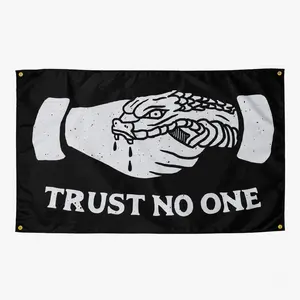 1PC 3x5FT Trust No One Snake Wall Flag, Black Gothic Aesthetic Room Decor Banner for Bedroom Dorm Living Room Indoor Decoration