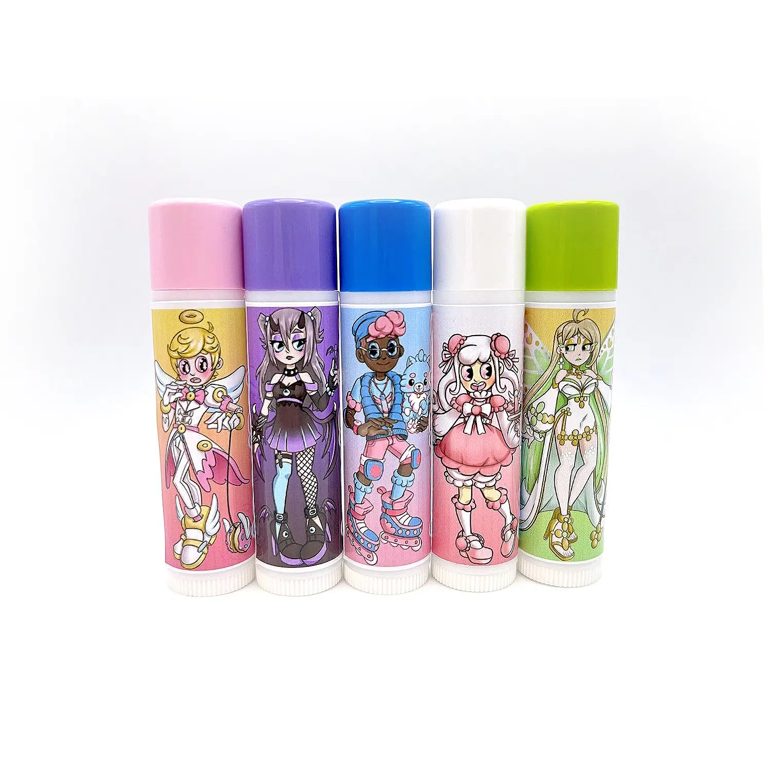 Angel Balms Handmade Lip Balms Natural Ingredients Original Anime Art Lip Kit Sets Matte