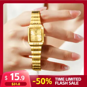 LIEBIG Women's Gold Quartz Watch with Square Dial Stainless Steel Strap Luxury Minimalist Design for Daily Wear