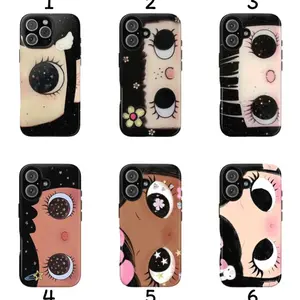 Dreamy INS Glittering Big Eyes Comic Girl Phone Case Compatible with iPhone X, 11, 12, 13, 14, 15, 16, 17 Series & Galaxy Series