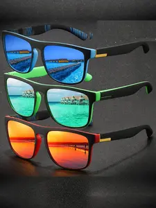 3 pcs latest retro contrasting color square sunglasses,unisex.multi-color lenses meet aesthetic needs,UV400 protection ensures eye safety.classic contrasting frame with spring temples enhances comfort and fashion sense,suitable for various occasions.