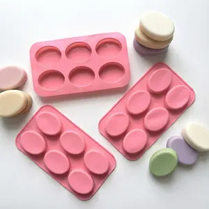 3pcs Oval Silicone Soap Molds, 6-Hole DIY Handmade Soap Making Mold, Classic Craft Soap Moulds for Bath Salts