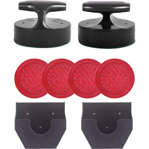 Air Hockey Pushers and Pucks Set: 2PCS Striker 4PCS Plastic Pucks 2PCS Striker Holders