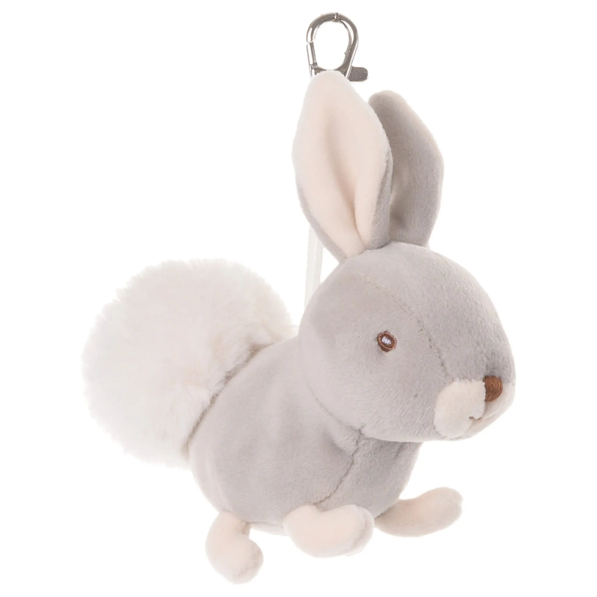 Bukowski Bears Zeus & Hera 4-in Soft Fabric Plush Unisex Keychain - Grey Bunny Accessory for Bags, Backpacks, Keys, Plush Toy