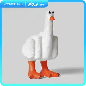 Funny Middle Finger Duck Statue - Rude Decorative Figurine for Desk, Garden & Home | Cute Animal Sculpture with Attitude - Perfect Office Prank Gift, Porch Goose Alternative, Unique Home Decor Dealsforyoudays