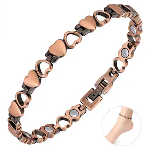 Magnetic Copper Anklets for Women, 99.99% Pure Copper Ankle Bracelet with Magnets, X Shape Fashion Jewelry, Trendy Spring Accessories