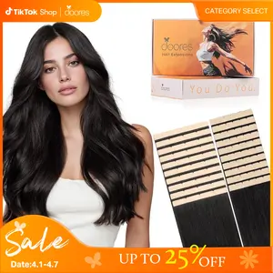Doores Wide Tape in 16-24'' length Remy Human Hair Extensions Natural Straight for Daily use