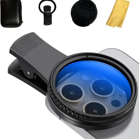 52mm Clip-on CPL Phone Camera Lens Filter, CPL Filter for iPhone 16 15 14 13 12 11,Samsung BLU, Motorola, Xiaomi and Other Smart Phones