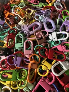 Round Caribbean Keychain Ring & Lobster Claw Keyrings Gold Silver Black Colorful Assorted Colors 10 Pieces Secure Attachment Stylish Design for Keys Versatile And Practical Trendy