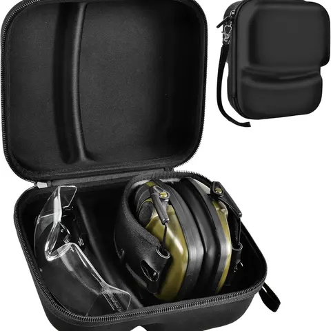 Shooting Glasses Storage Bag, case Compatible with Walker's Razor Slim Electronic Earmuffs, Storage Holder for Howard Leight, for PROHEAR 016 Ear Protection Earmuffs, Carrying Organizer Bag, Headphone Storage (Box Only)