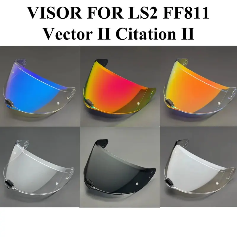 Motorcycle Helmet Visor - Protective Gear for LS2 FF811 Vector II, Citation II Full Face Helmets, UV-Protective Visor with Black, Silver Lenses