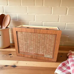 Wooden Savings Box Eco-Friendly $10,000 Saving Challenge 2026 Money Plan Gift  Piggy Bank Decor Ornaments