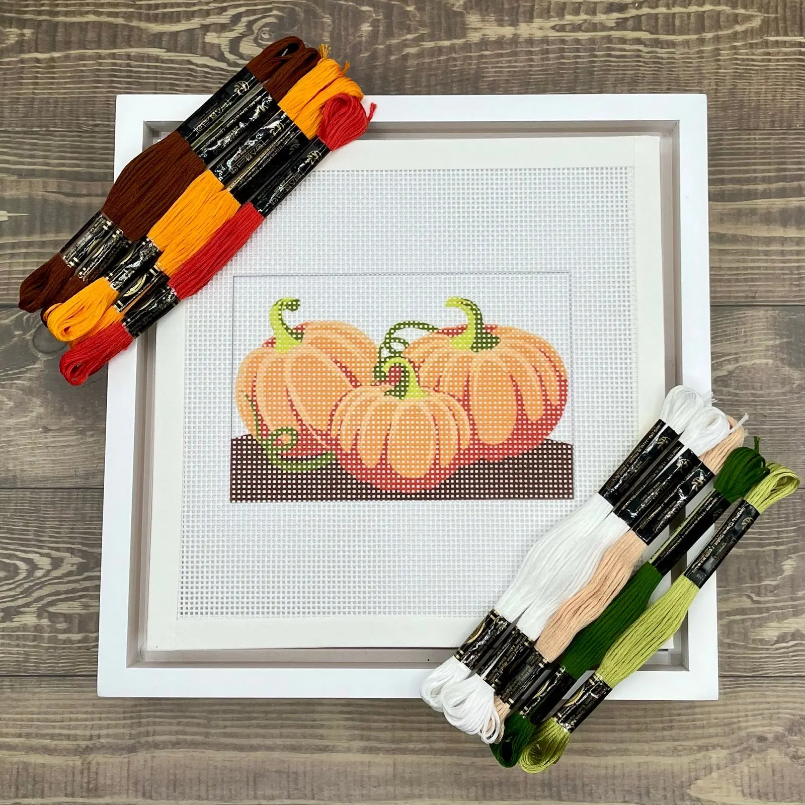 Three Pumpkins Needlepoint Design