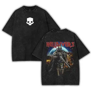 Helldivers 2 The Taste of Freedom v1 Men's Wash Unisex Game Shirt movie gamer gift Menswear Fit graphic tee