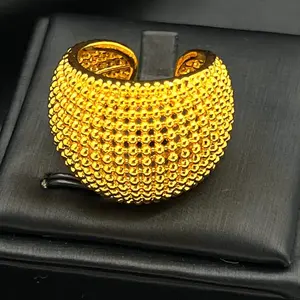 ANIID Ethiopia Dubai 24k Gold Color Cuff Ring For Women Resizable Brazilian Wedding Bride Arabic Ethiopian Finger Ring Jewellery