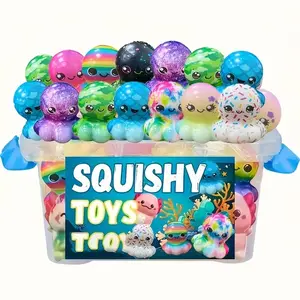 Cute Soft Toy with Slow Bounce Compression, Stress Relief Animal Octopus Set, Christmas Gift for Kids, Party and Birthday Present