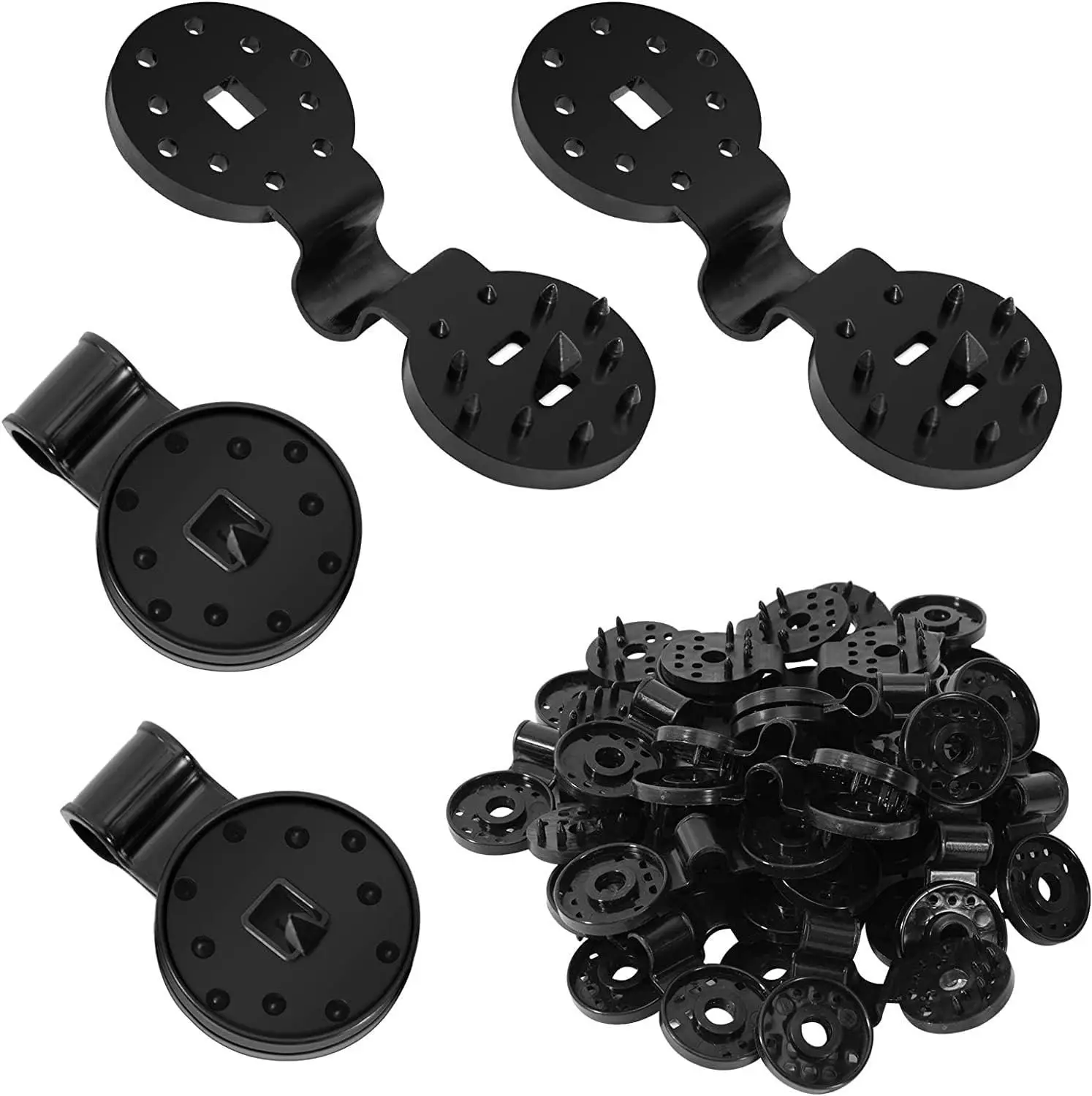 GJANSH 100-Pack Heavy-Duty Black Plastic Sunshade Fabric Clips, Round Grip Secure Clamps for Sun Netting, Garden, Greenhouse, Patio, Plant Cover Fixation summerwins