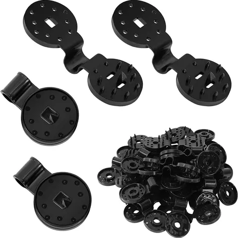GJANSH 100-Pack Heavy-Duty Black Plastic Sunshade Fabric Clips, Round Grip Secure Clamps for Sun Netting, Garden, Greenhouse, Patio, Plant Cover Fixation