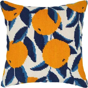Needlepoint Pillow Kit - Tangerine